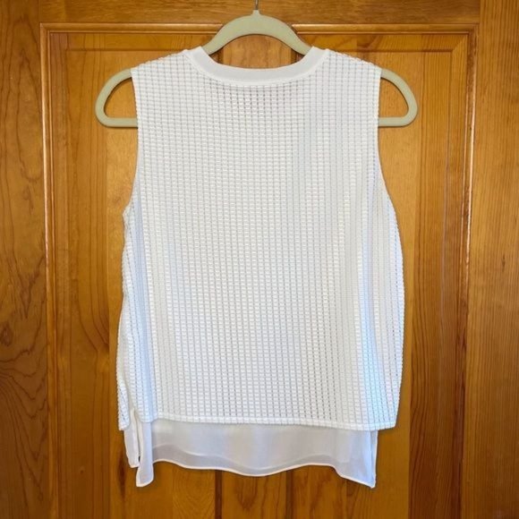 Vince Silk Mesh Overlay Top - Picture 3 of 10